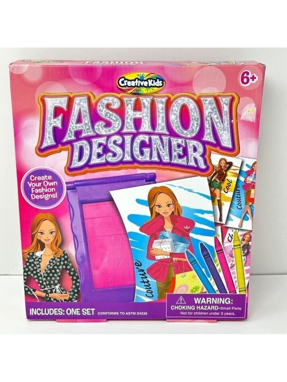 Creative Kids Fashion Designer Kit Drawing Frame Mold Crayon Set Girl Gift